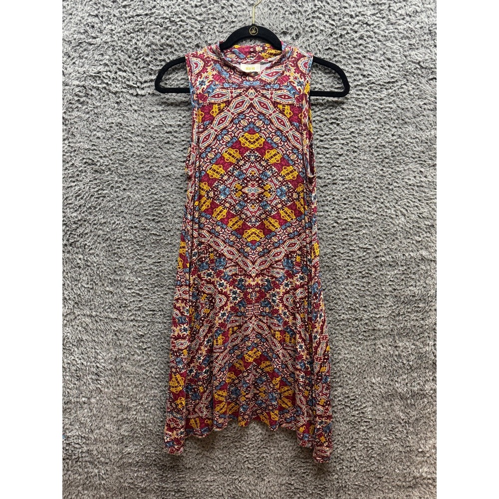 Anthropologie Maeve Lilt Mock Neck Sleeveless‎ Mini Swing Dress Womens Size S